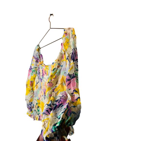 SHOSHANNA Floral Blooms Print Smocked Bodice Off Shoulder Cece Top Size Large - Picture 7 of 12